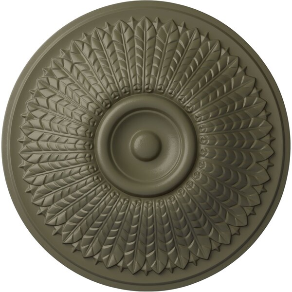 Ekena Millwork Modena Ceiling Medallion (Fits Canopies up to 5 1/4"), 23 1/2"OD x 3 1/2"P, Spartan Stone CM23MOSSF - main